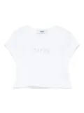 MSGM Kids logo-embroidered T-shirt - White