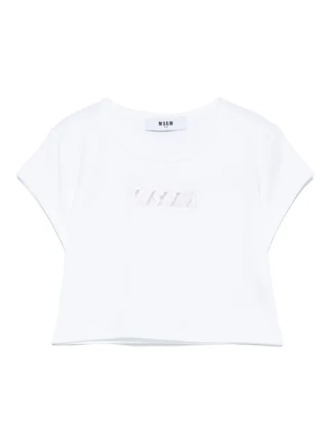 MSGM Kids logo-embroidered T-shirt