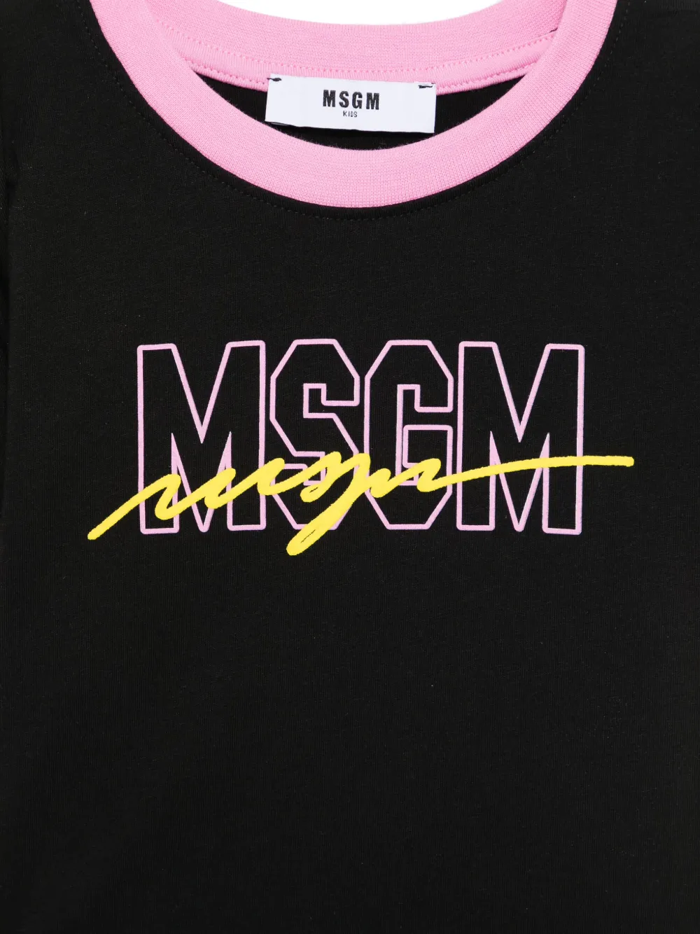 MSGM Kids T-shirt met logo-reliëf Zwart