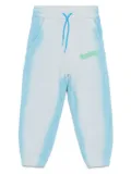 MSGM Kids spray-paint effect sweatpants - Blue