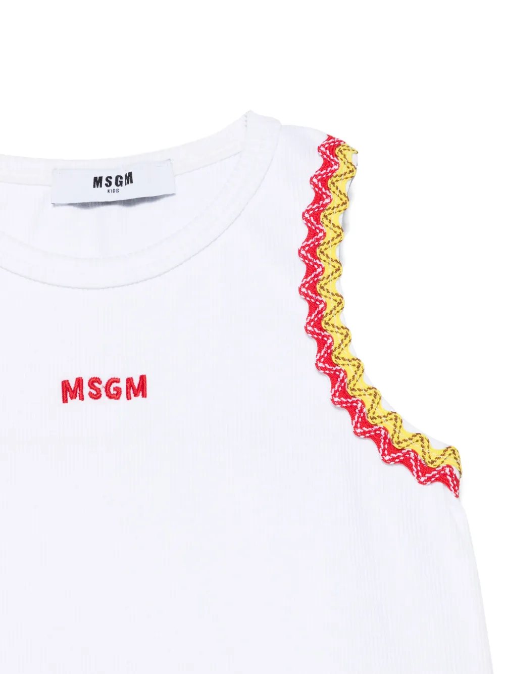 MSGM Kids Geribbelde tanktop Wit