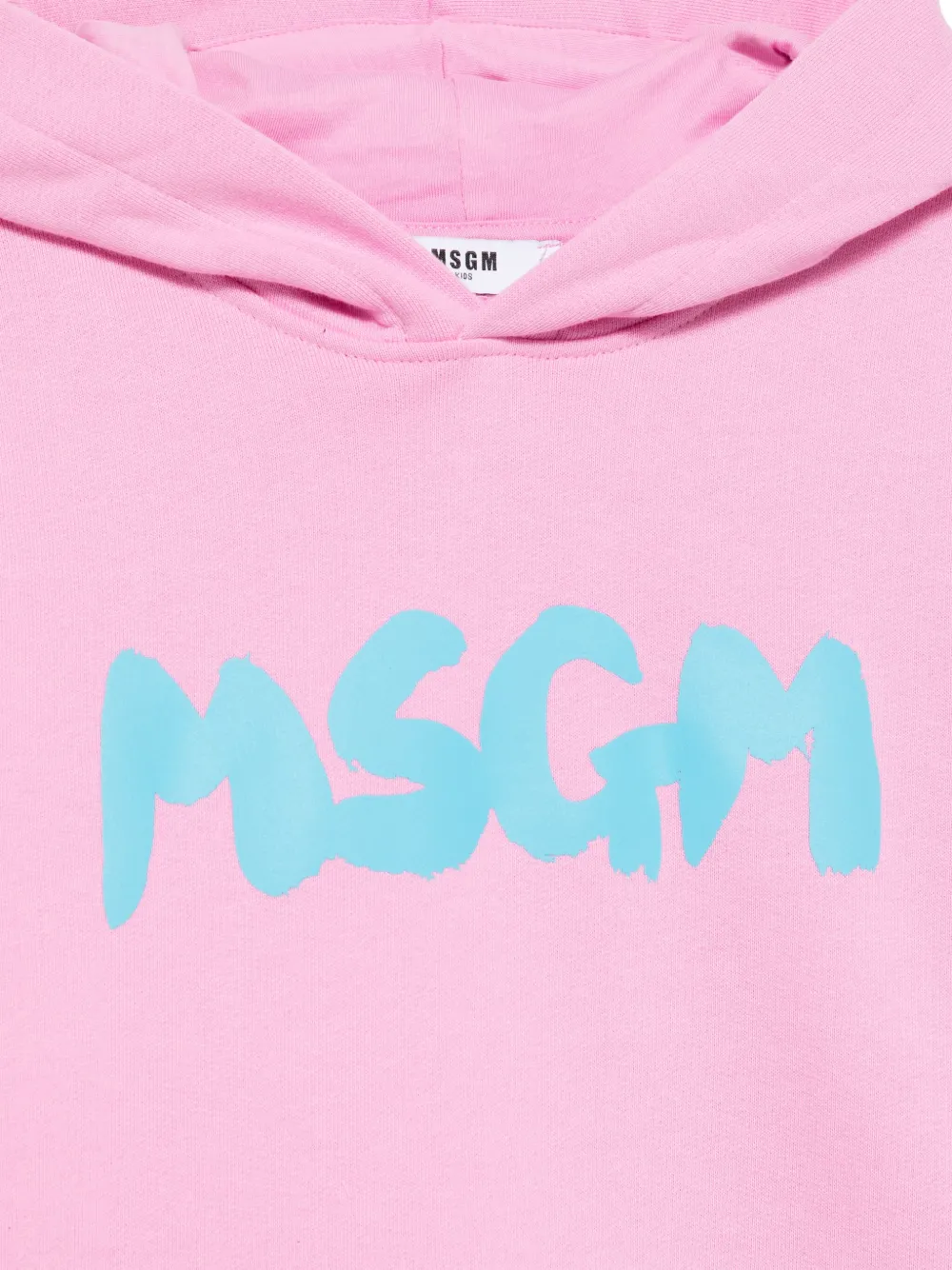 MSGM Kids Hoodie met logoprint Roze