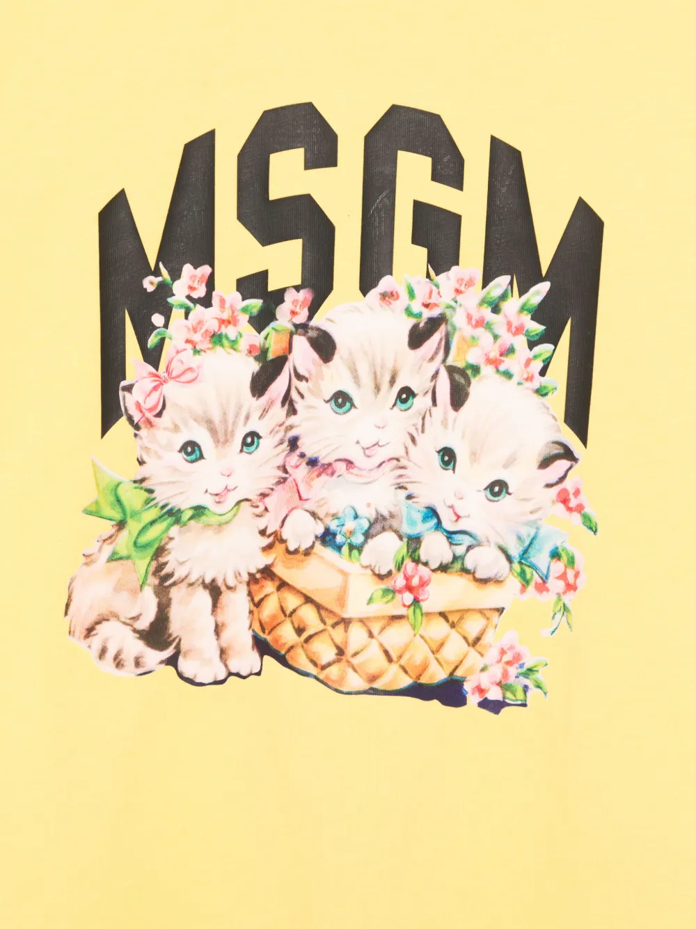 MSGM Kids T-shirt met grafische print Geel