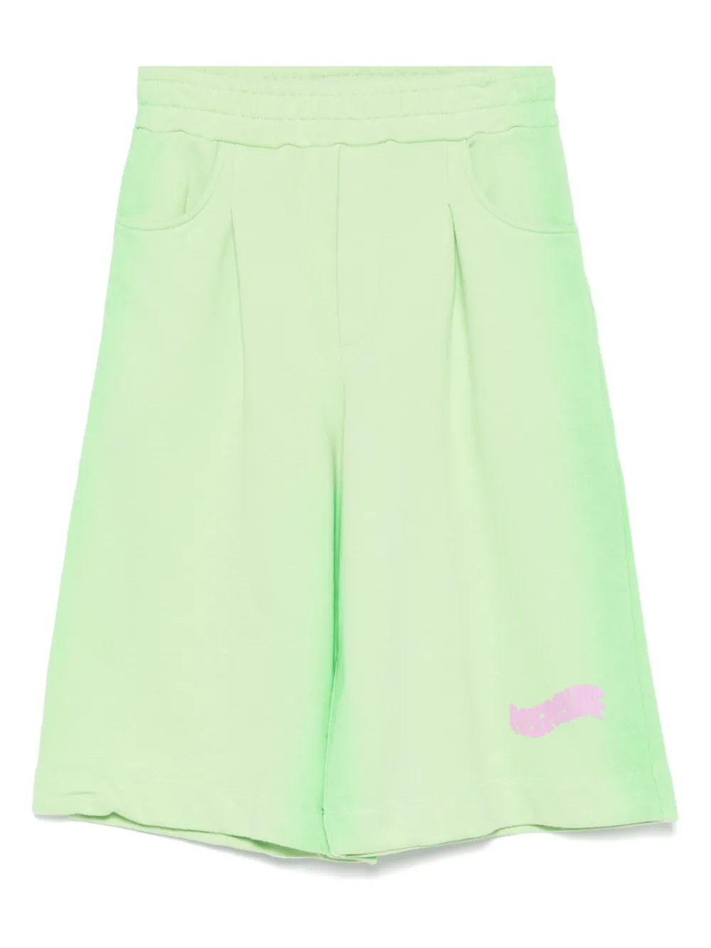 Msgm Logo-print Shorts In Green