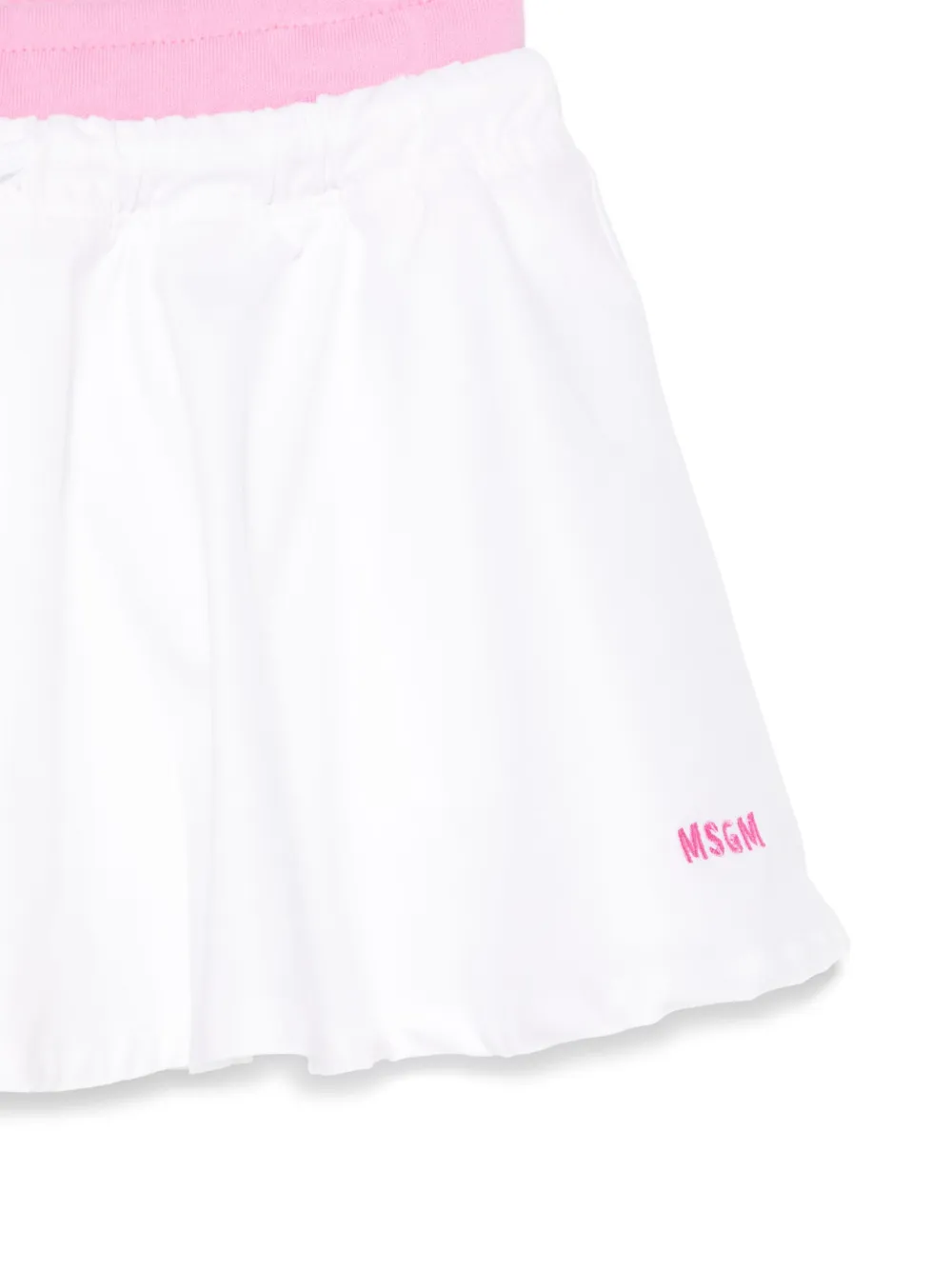 Shop Msgm Twill Cotton Skirt In White