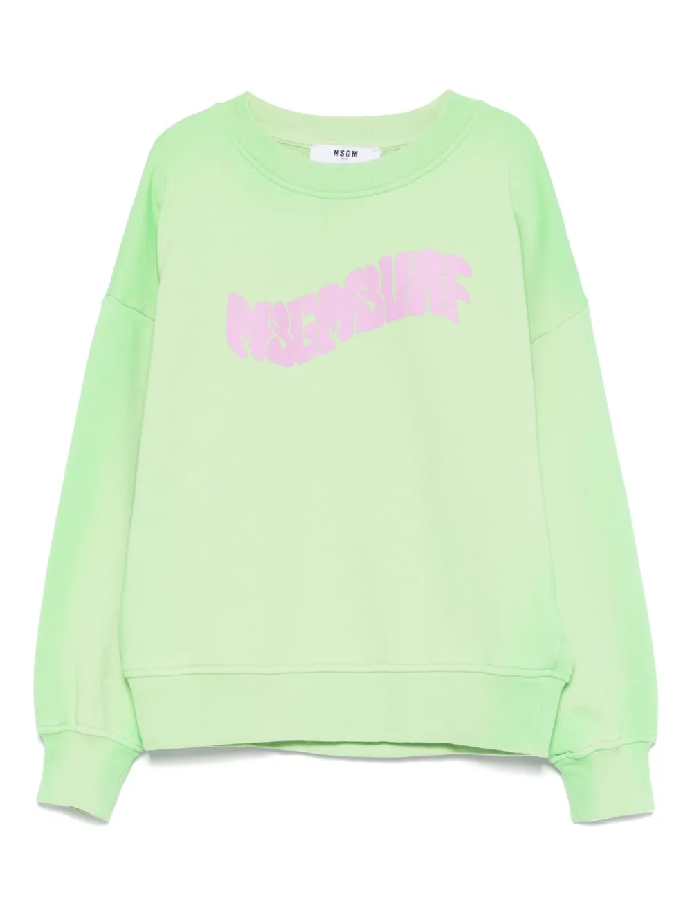 MSGM Kids sudadera con logo estampado | verde | Image 1