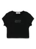MSGM Kids logo-embroidered T-shirt - Black