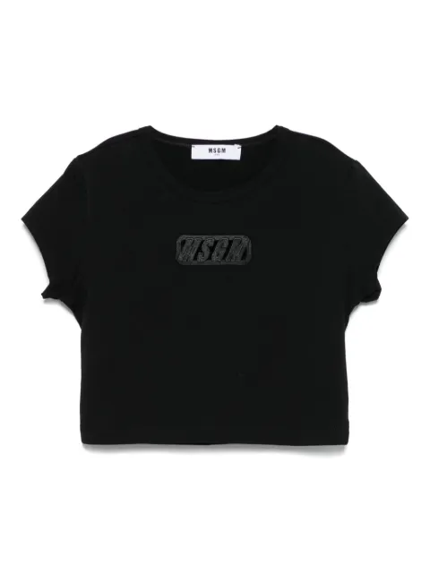 MSGM Kids logo-embroidered T-shirt