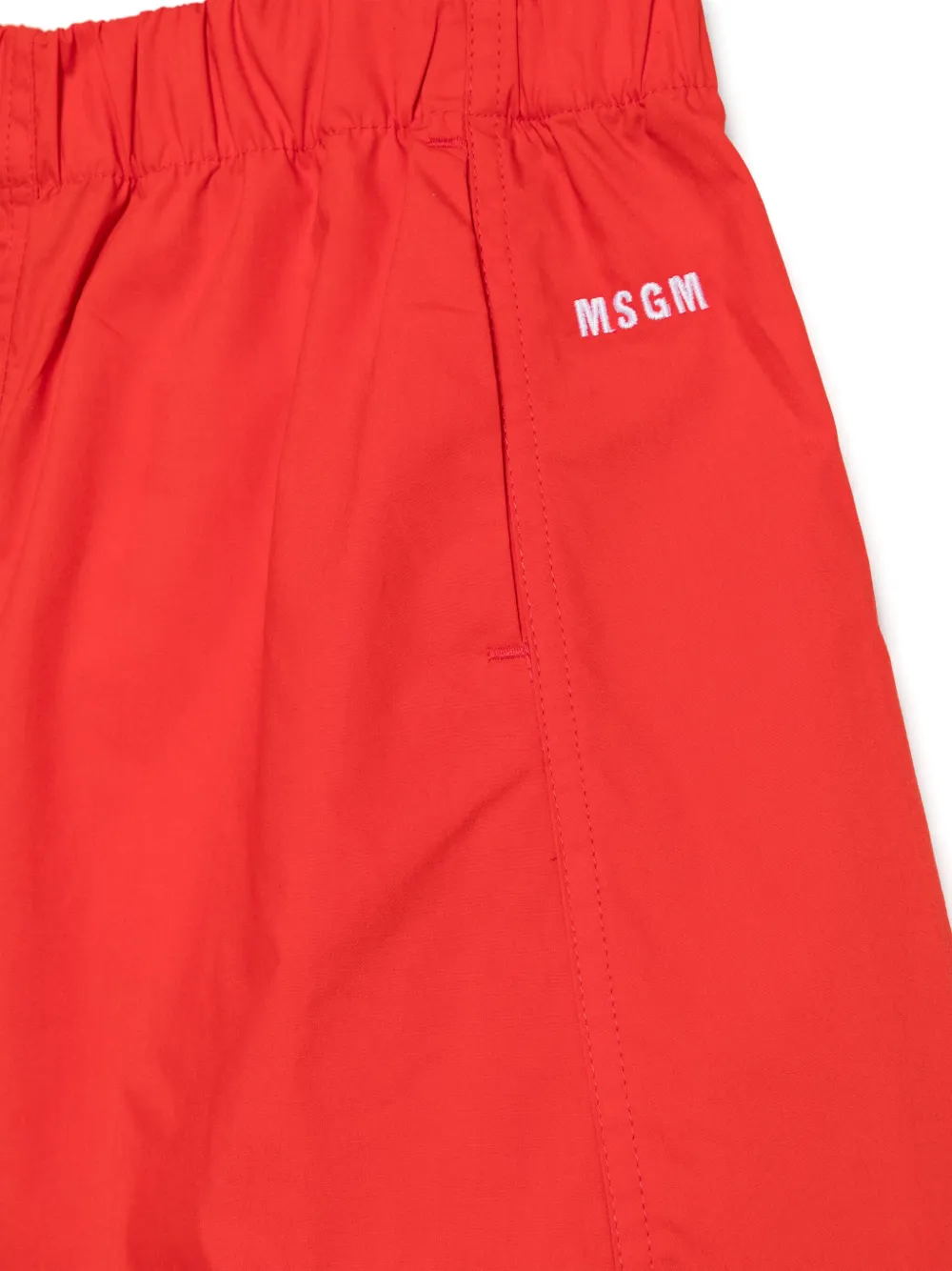 Shop Msgm Cotton Skirt In Red