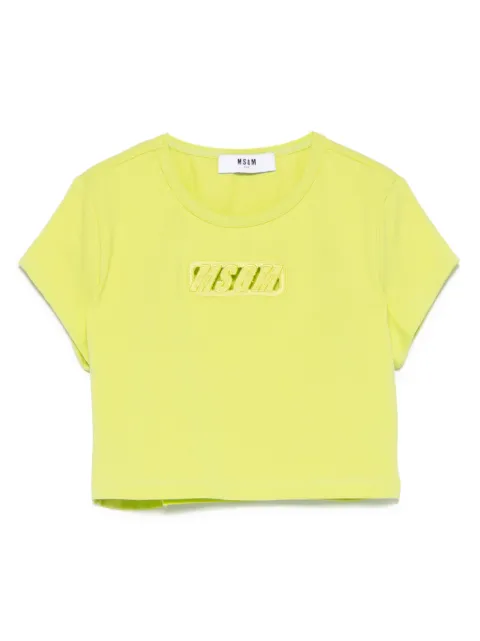 MSGM Kids jersey cropped T-shirt