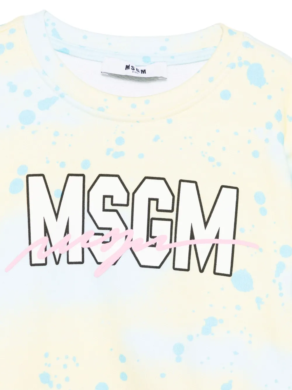 MSGM Kids Sweater met logoprint Geel