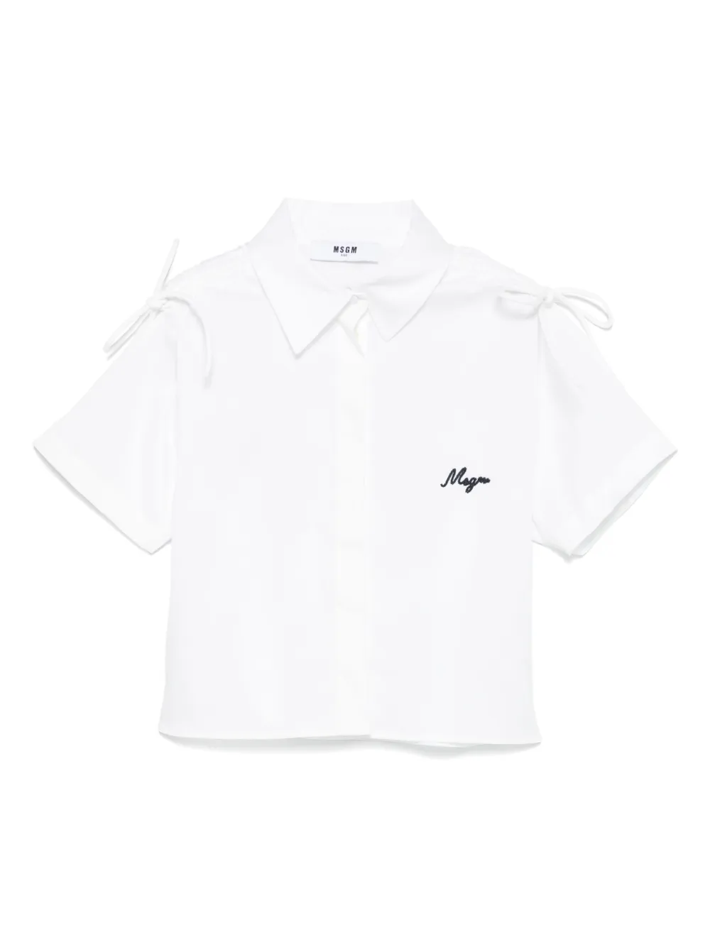 MSGM Kids bow-detailed shirt | White | Image 1