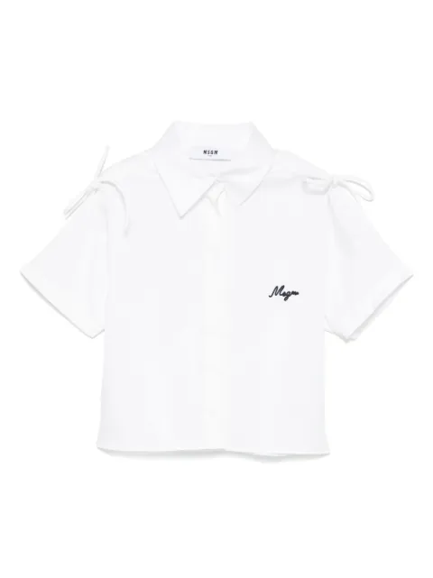 MSGM Kids camisa con detalle de moño