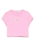 MSGM Kids jersey cropped T-shirt - Pink