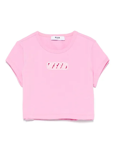 MSGM Kids Cropped-T-Shirt aus Jersey