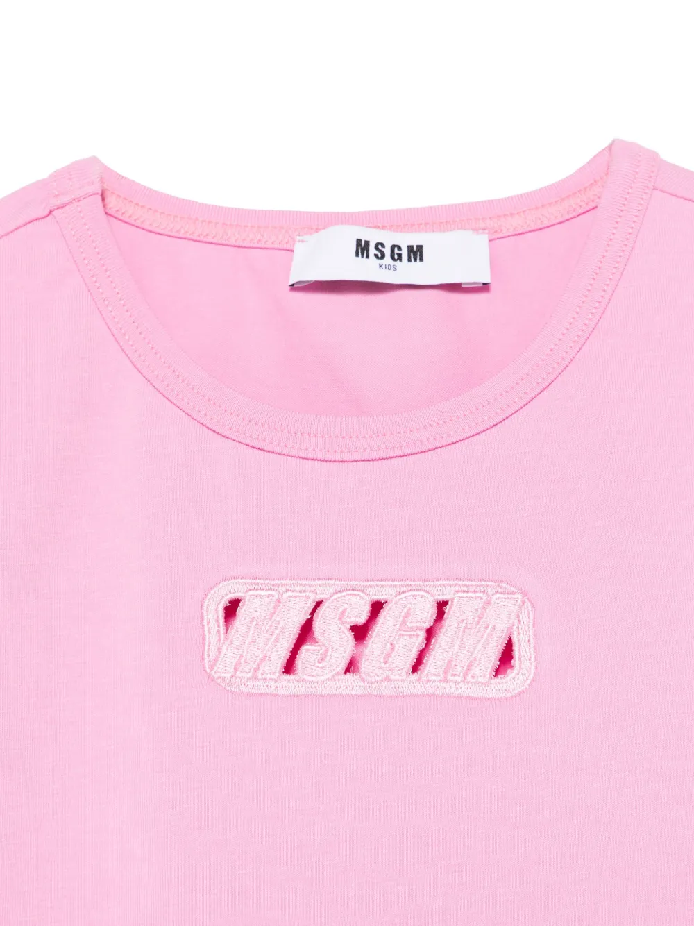 MSGM Kids Cropped jersey T-shirt Roze