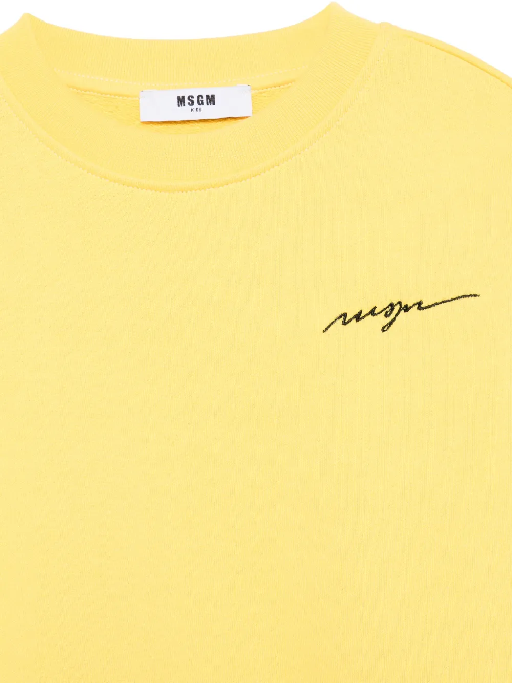 MSGM Kids Sweater met geborduurd logo Geel