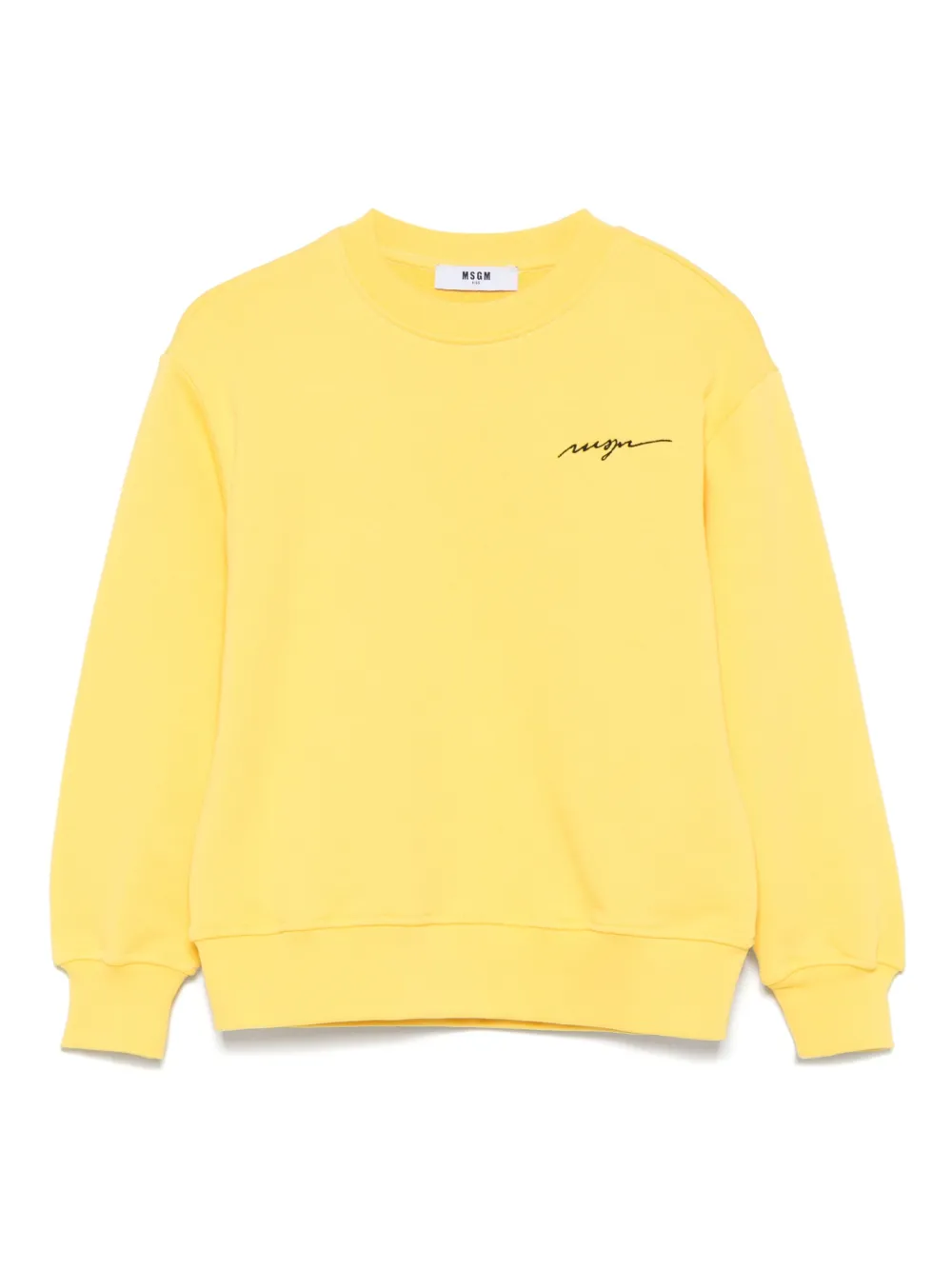 MSGM Kids logo-embroidered sweatshirt | Yellow | Image 1