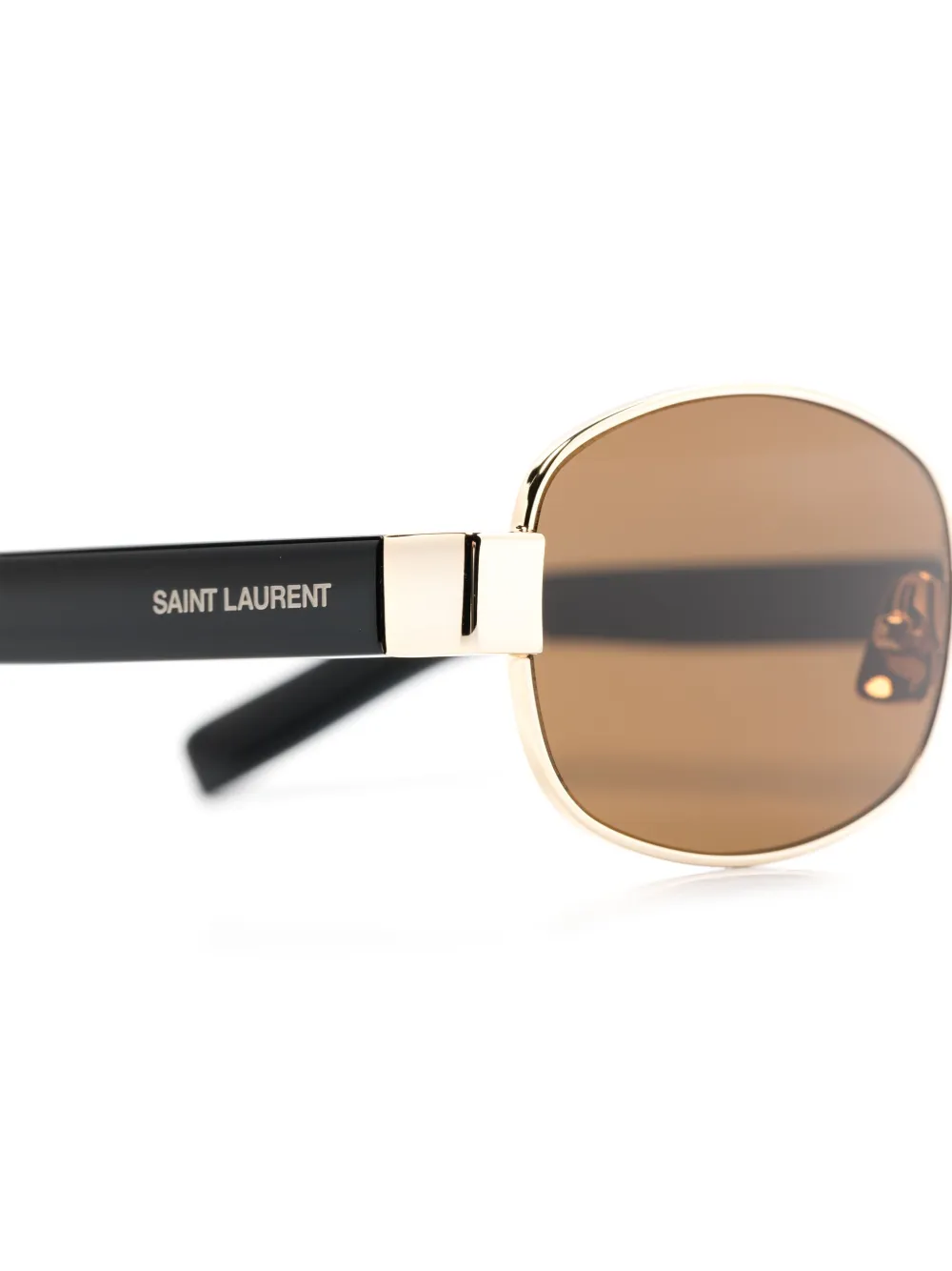 Saint Laurent Eyewear Zonnebril met ovalen montuur Goud