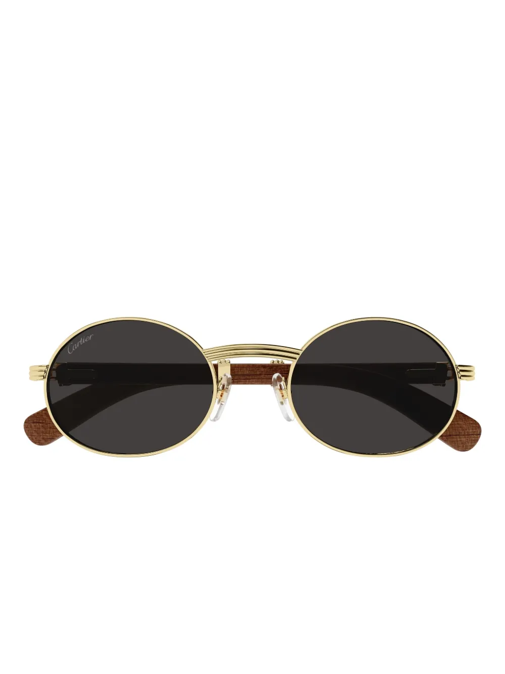 Cartier Eyewear Zonnebril met houten detail Goud