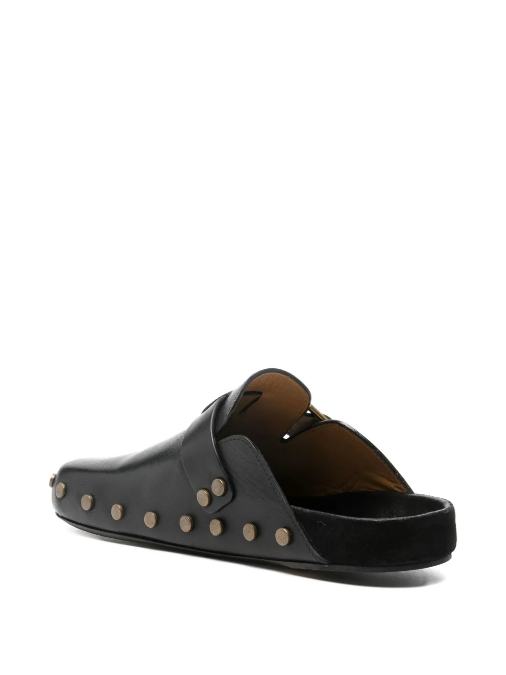 ISABEL MARANT Mirvin buckled studded mules Zwart