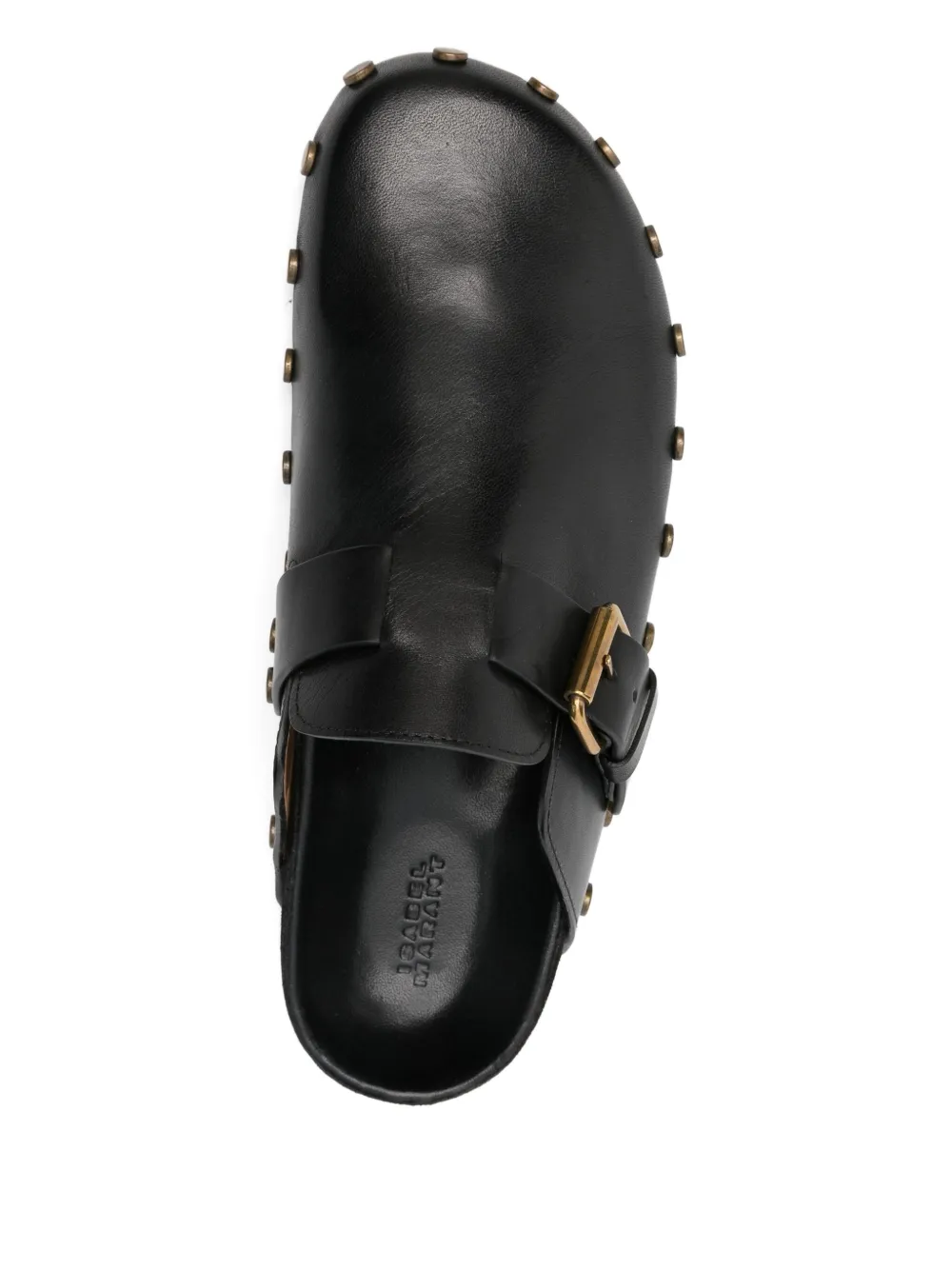ISABEL MARANT Mirvin buckled studded mules Zwart