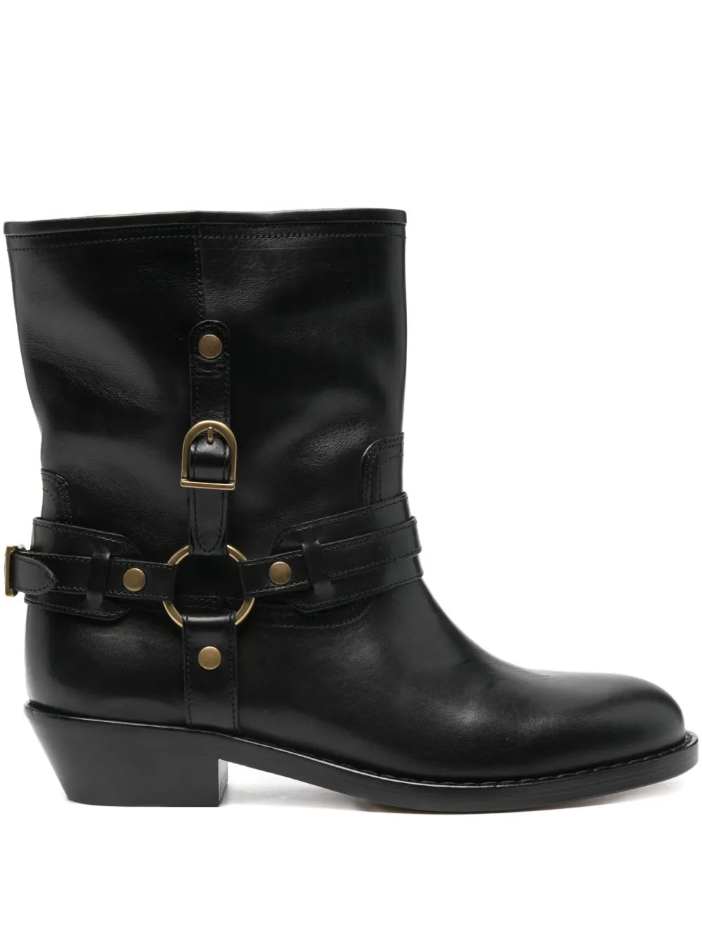 ISABEL MARANT 35mm leather biker boots Black