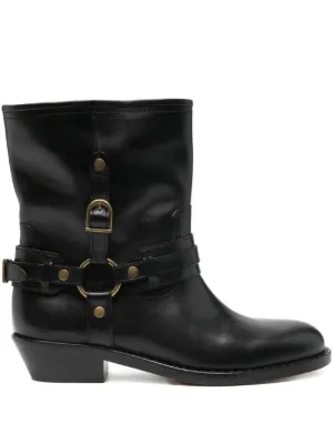 Zadig&Voltaire Igata Leather Biker Boots | Black | FARFETCH display picture 1