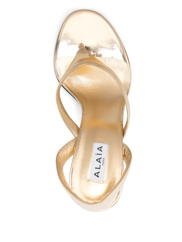 【関税&送料込】Alaia Tong Sandals 90 ALAÏA Tong 90 patent-leather sandals | NET-A-PORTER