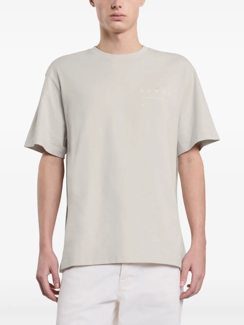 Hogan T-shirt met logoprint Beige
