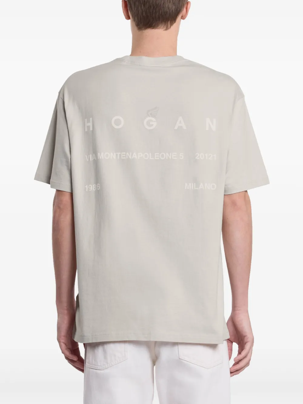 Hogan T-shirt met logoprint Beige