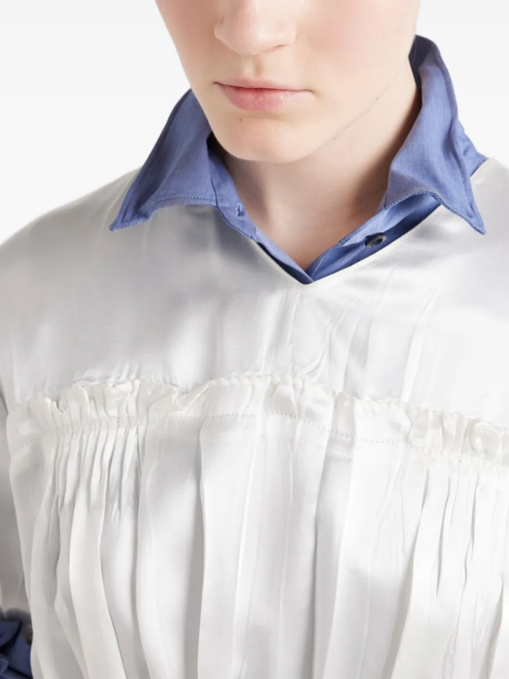 Prada Satijnen midi-jurk Wit