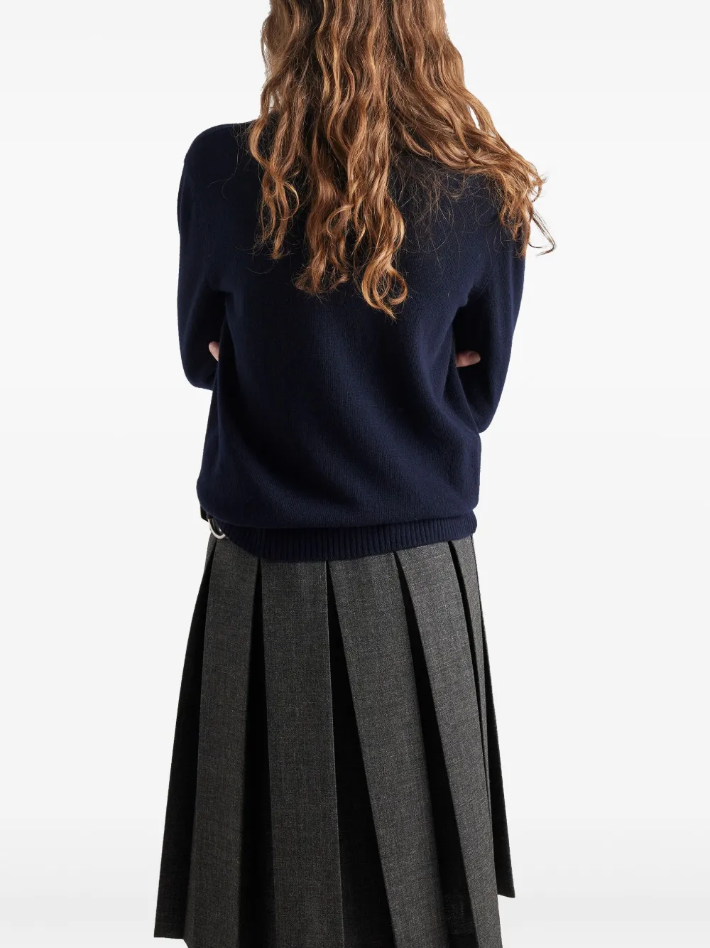 Prada Trui met logo-intarsia Blauw