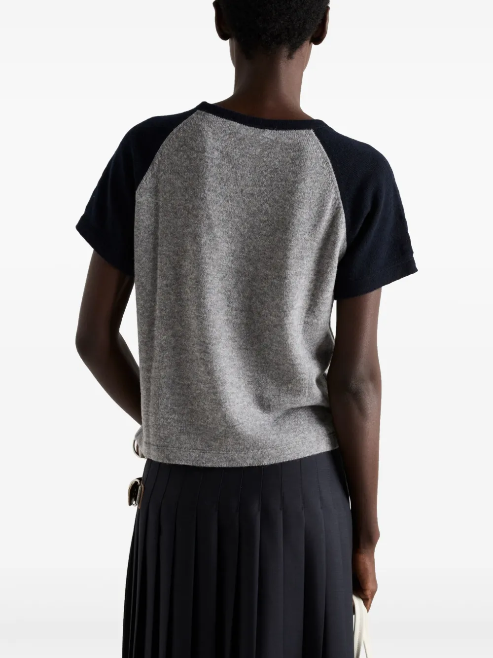 Prada T-shirt met logo intarsia Grijs