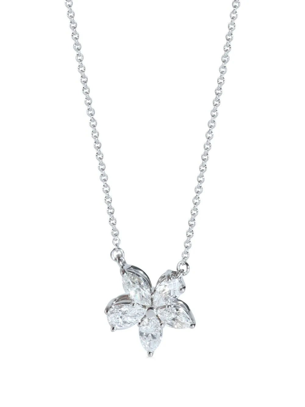 Tiffany & Co. Pre-Owned platinum Victoria Mixed Cluster diamond necklace | Silver | Image 1