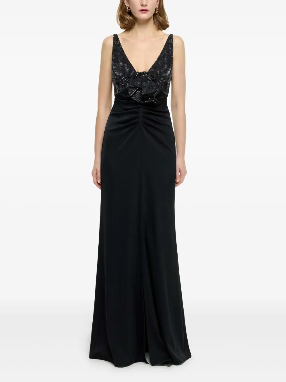 rhinestone-embellished evening gown