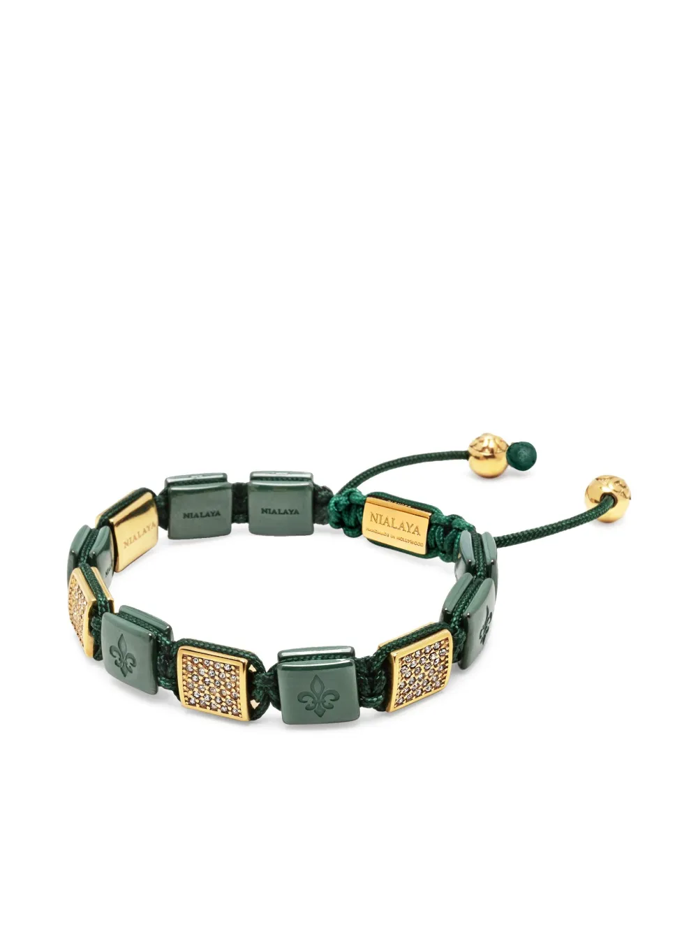 Nialaya Jewelry Ceramic Flatbead bracelet - Groen