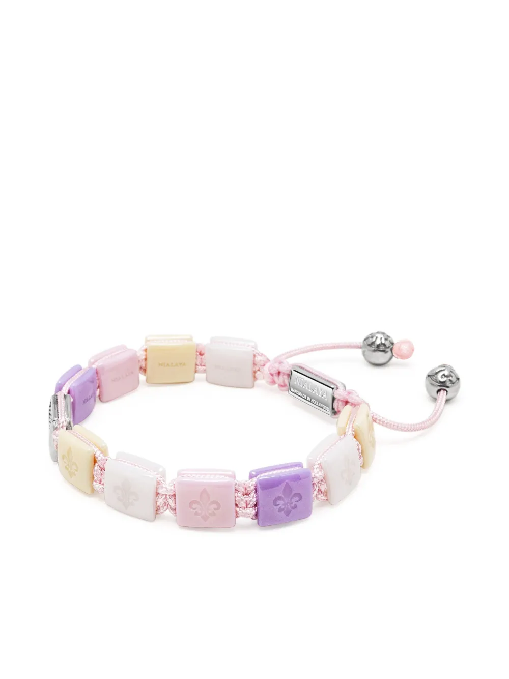 Nialaya Jewelry Ceramic Flatbead bracelet - Roze