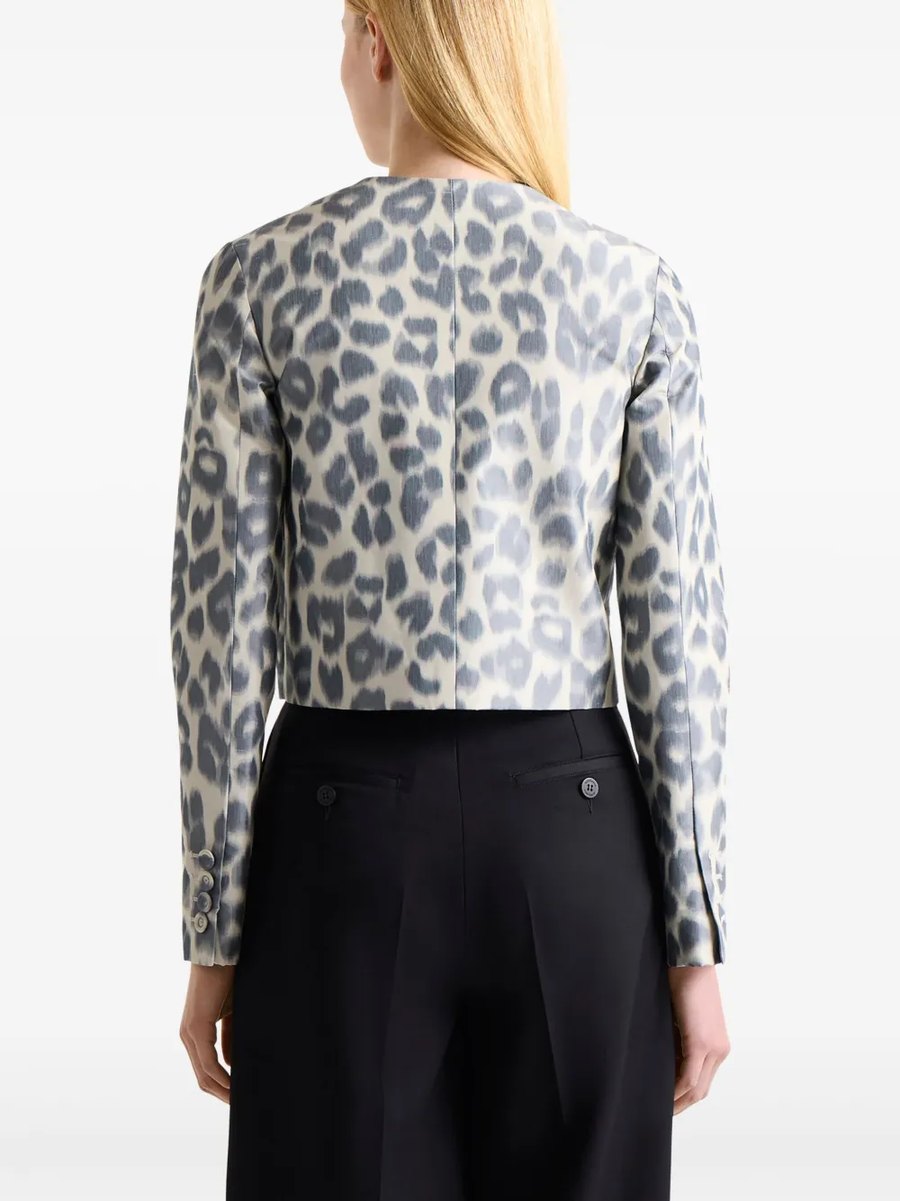 Altuzarra Bernadette Animal-print Silk-blend Jacket In Grey