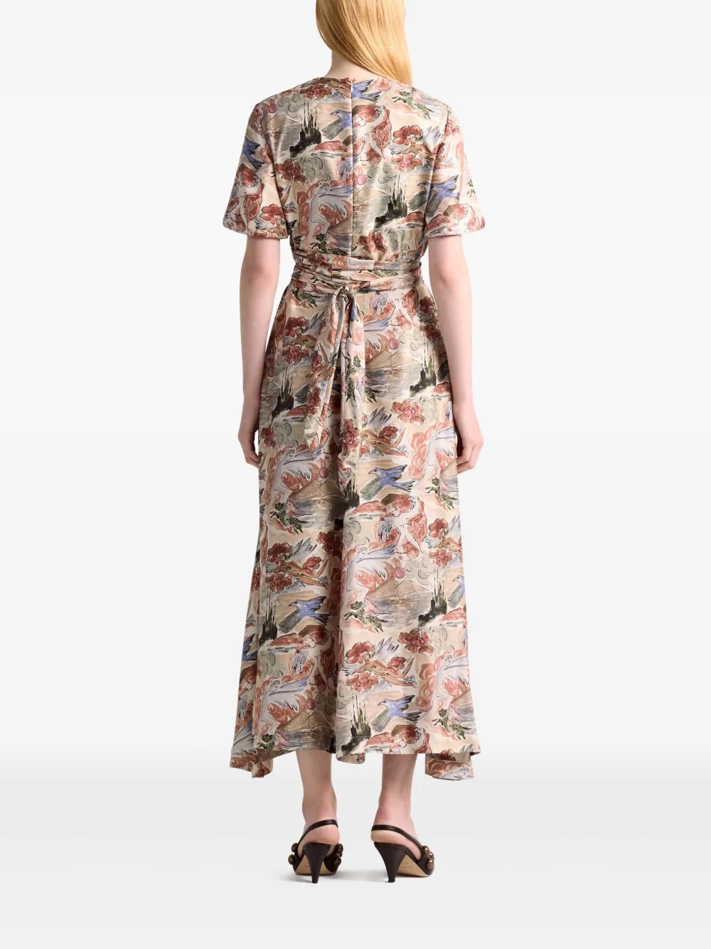 Altuzarra Honey Tie Waist Silk Dress In Neutrals
