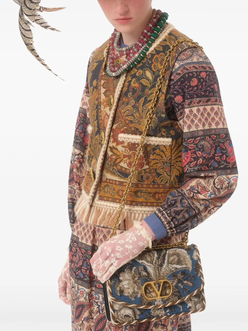 Valentino Garavani Voyage midi-jurk met print Blauw