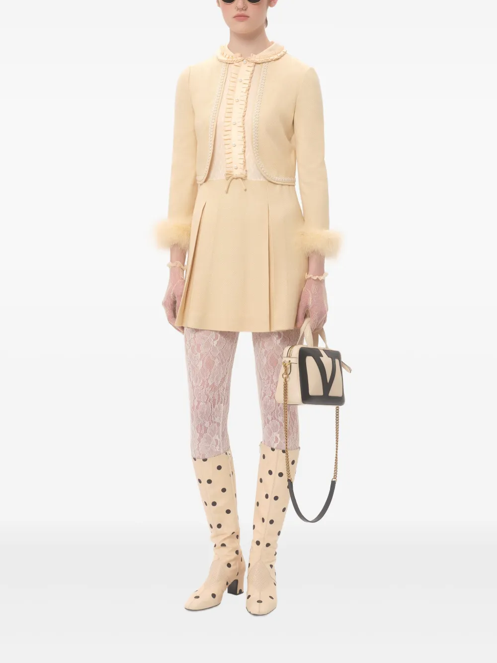 Valentino Garavani Ruimvallende mini-jurk - Beige