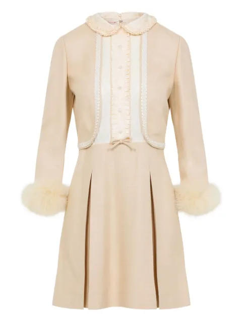 Valentino Garavani feather-trim mini dress