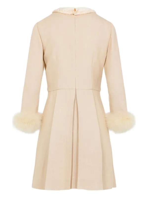 Valentino Garavani Robe Ornée De Plumes à Coupe Courte Tons