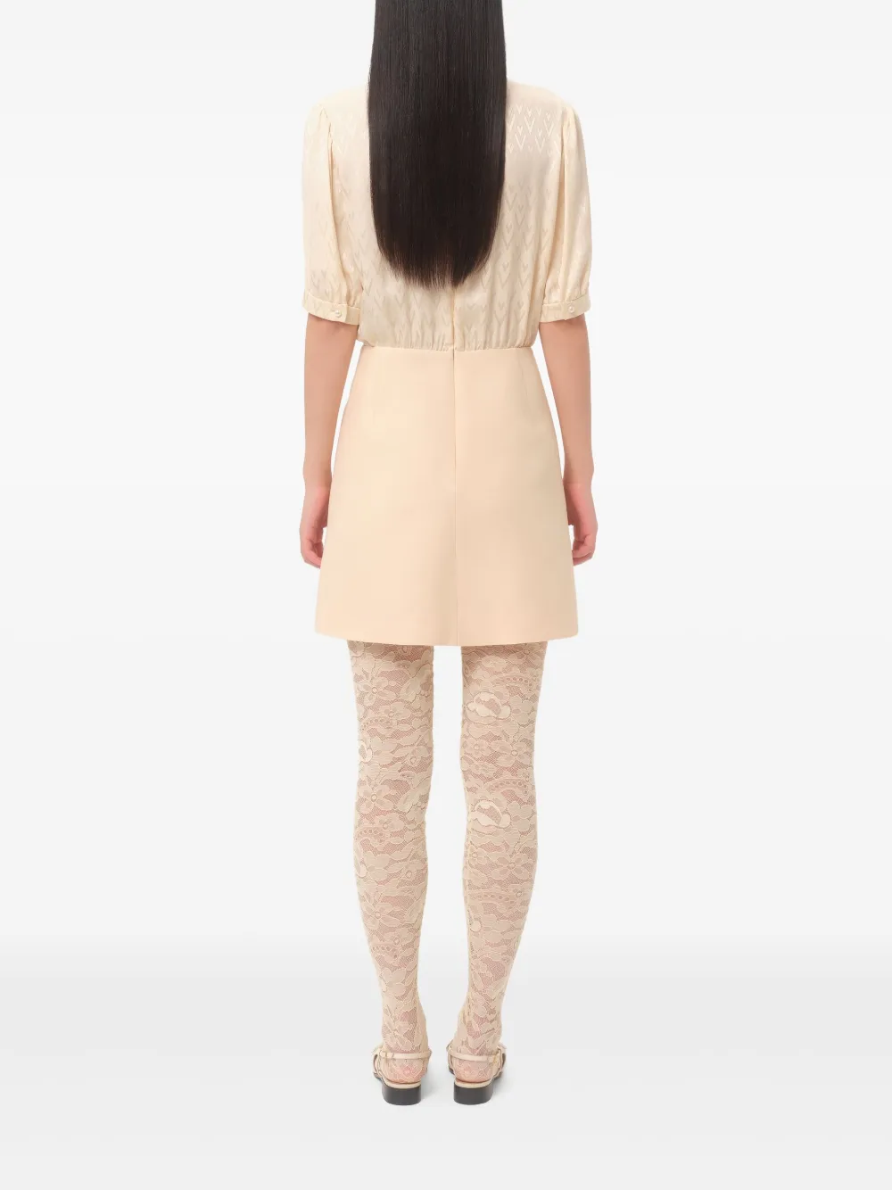 Valentino Garavani Mini-jurk van crêpe Beige
