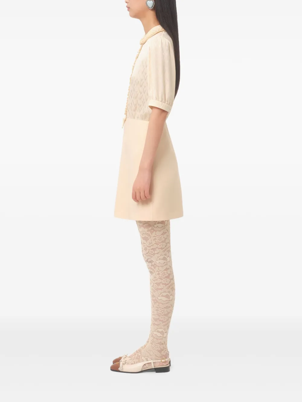 Valentino Garavani Mini-jurk van crêpe Beige