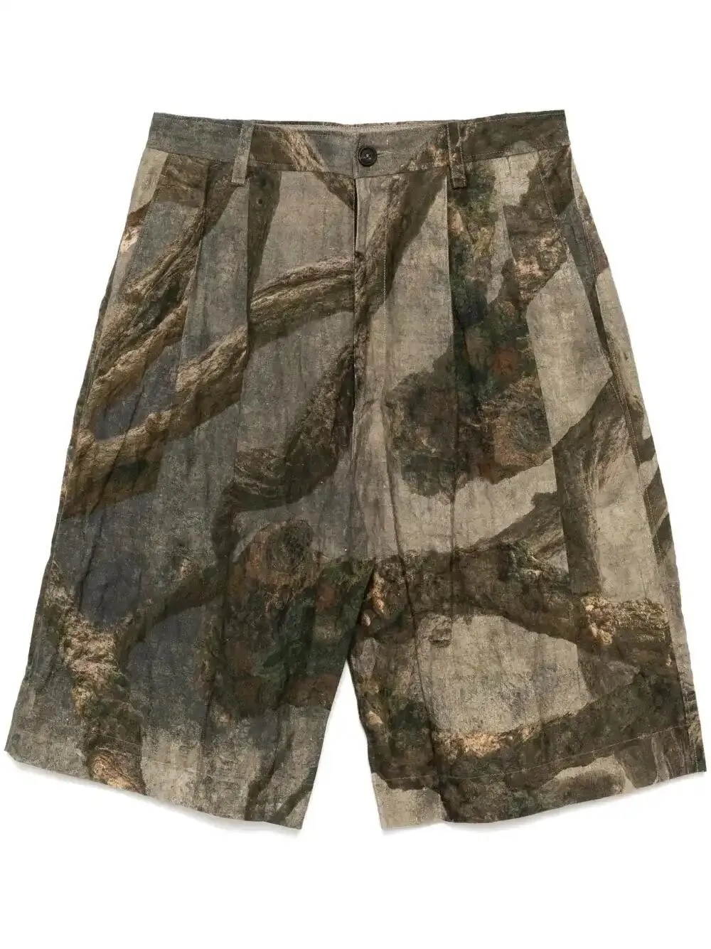 Shop Ziggy Chen Tree Print Short In Green