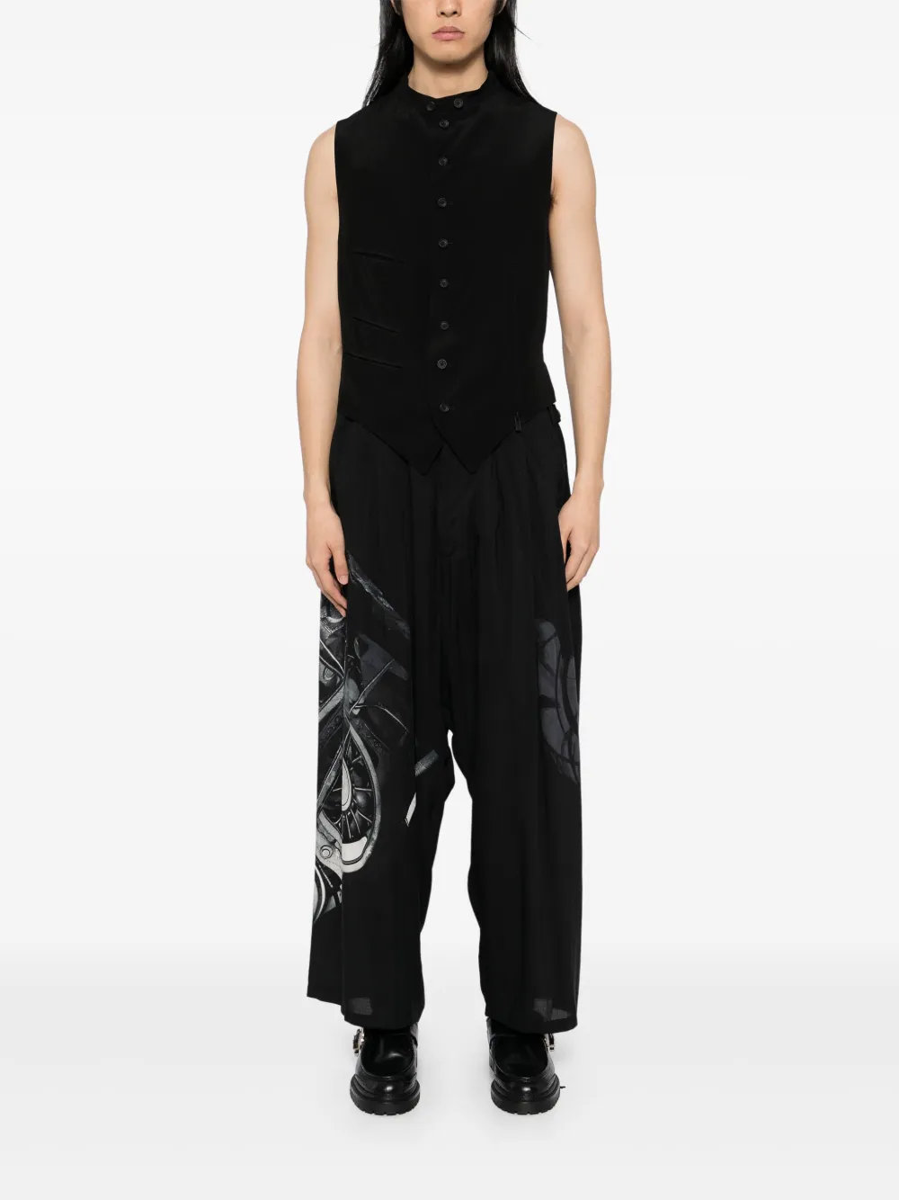 Yohji Yamamoto silk waistcoat - Zwart