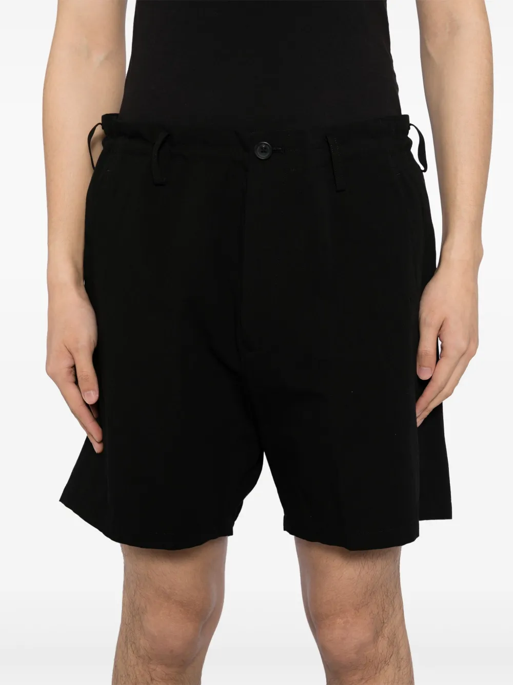 Shop Yohji Yamamoto Bermuda Shorts In Black