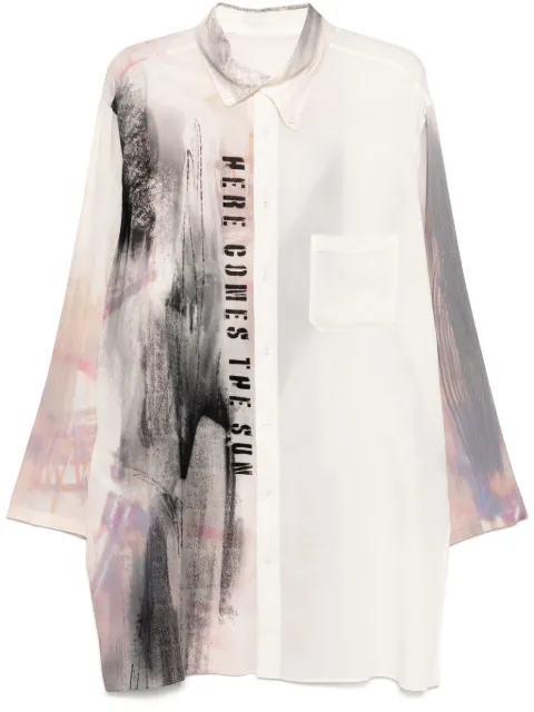 Yohji Yamamoto abstract print oversized shirt